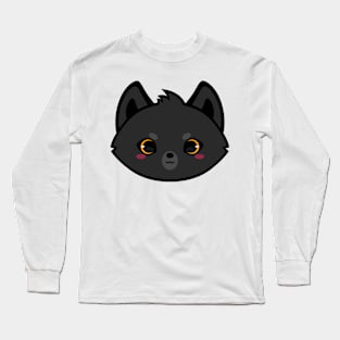 Cute Black Wolf Long Sleeve T-Shirt